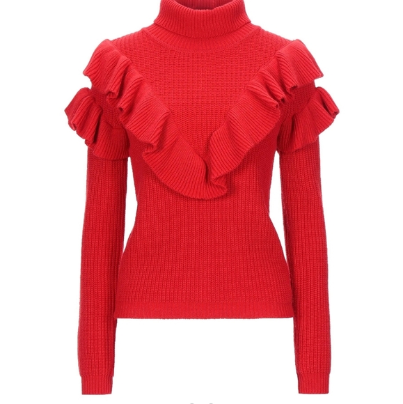 Glamorous Sweaters - Glamoutous Women's Red Turtleneck